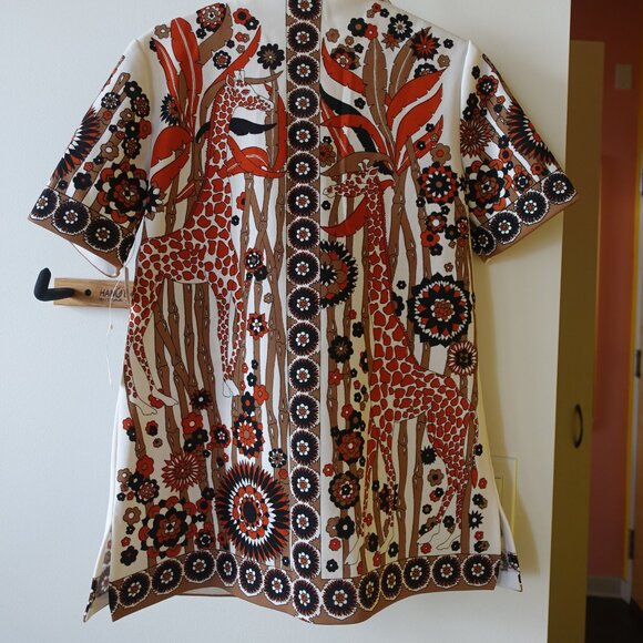 Hamilton Vintage giraffe Safari Animals 70s Shirt Disco Large L LG LRG MED M SM - Picture 5 of 16